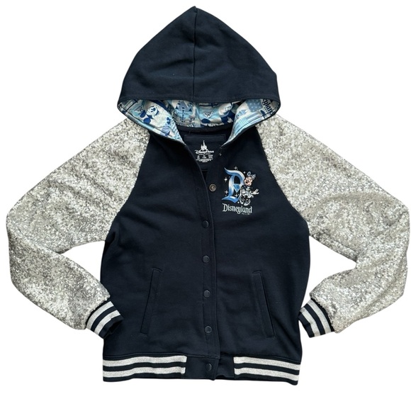 Disneyland 60th Diamond Anniversary Varsity Jacket with Sequin Sleeves (Flaw)